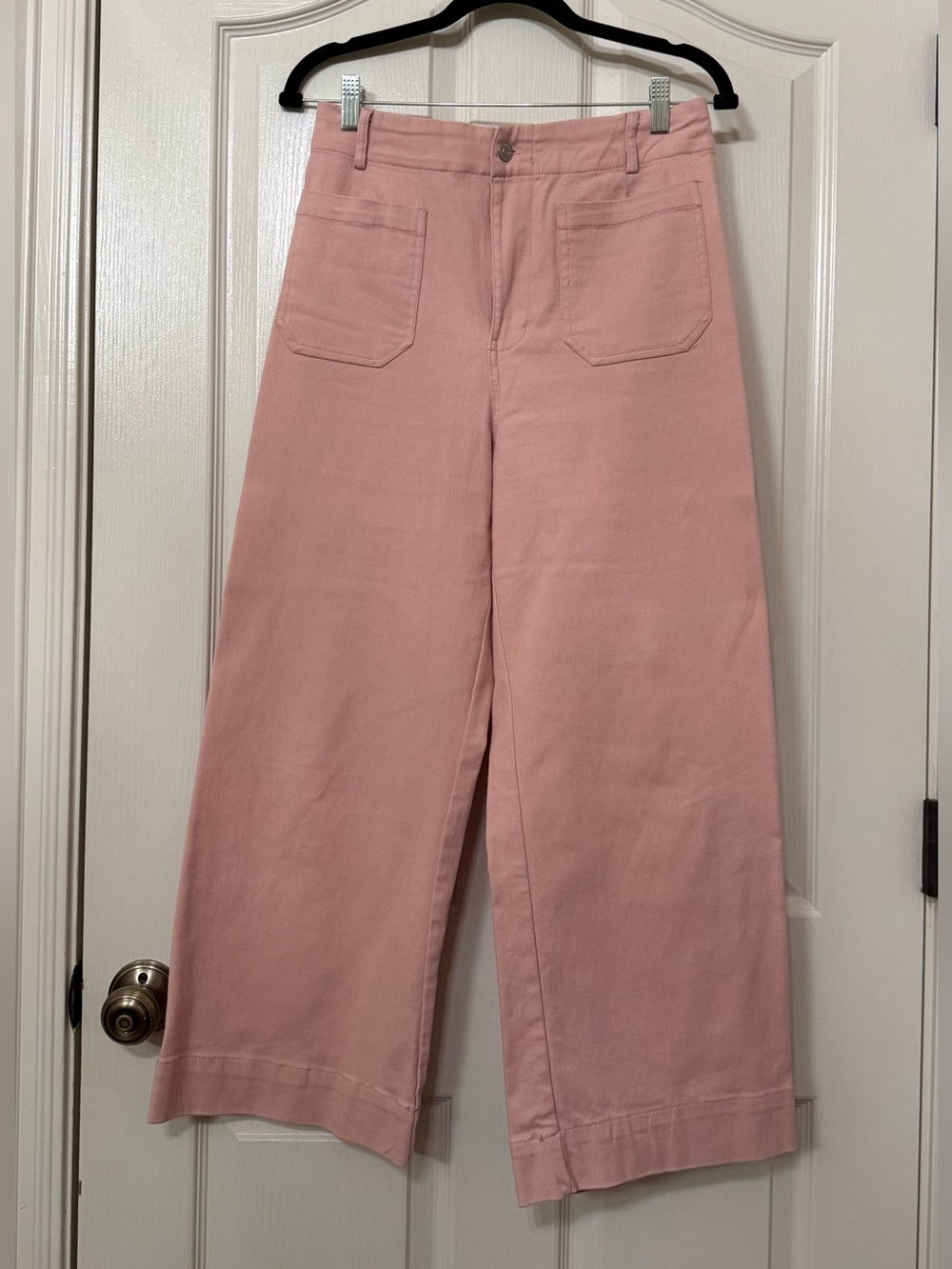 eesome Wide-Leg Rose Pink Cotton Pants